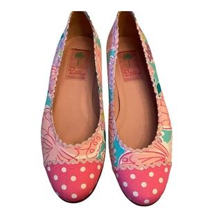 Lilly Pulitzer Floral Print Ballet Flats Size 7M